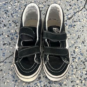 Vans Black and White High-Top Sneakers with Velcro Straps